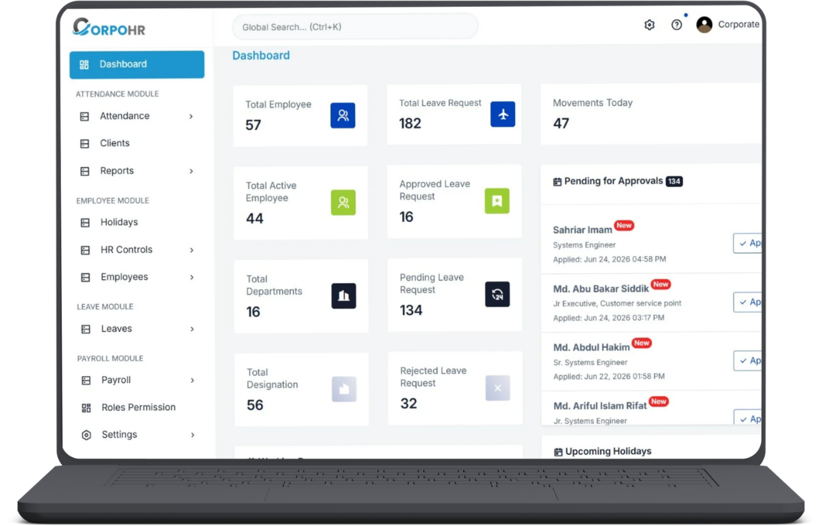 CorpoHR Dashboard Thumbnail